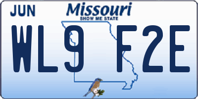 MO license plate WL9F2E