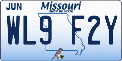 MO license plate WL9F2Y