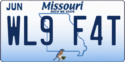 MO license plate WL9F4T