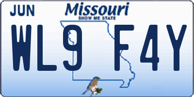 MO license plate WL9F4Y