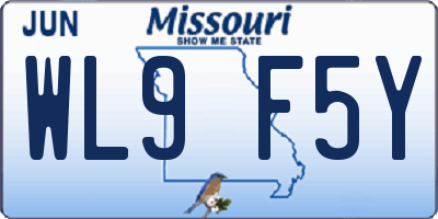 MO license plate WL9F5Y
