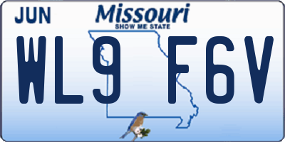 MO license plate WL9F6V
