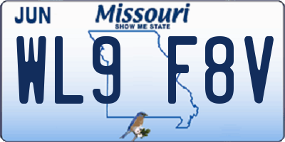 MO license plate WL9F8V