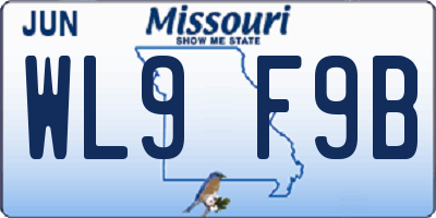 MO license plate WL9F9B