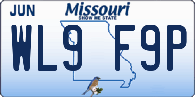 MO license plate WL9F9P