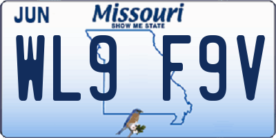MO license plate WL9F9V