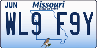 MO license plate WL9F9Y