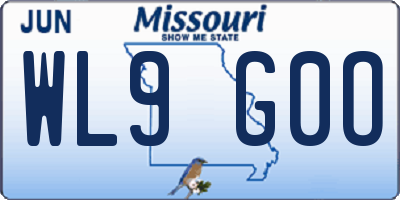 MO license plate WL9G0O