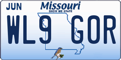 MO license plate WL9G0R