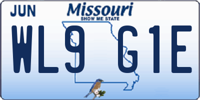 MO license plate WL9G1E