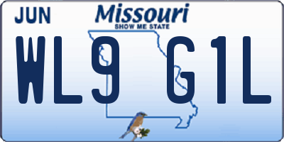 MO license plate WL9G1L