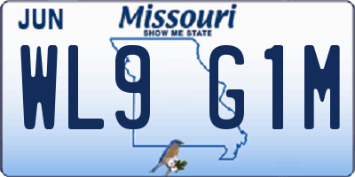 MO license plate WL9G1M
