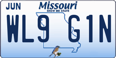 MO license plate WL9G1N