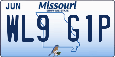 MO license plate WL9G1P