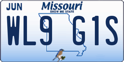 MO license plate WL9G1S