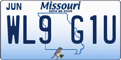 MO license plate WL9G1U