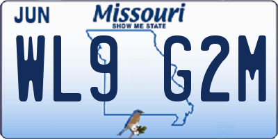 MO license plate WL9G2M