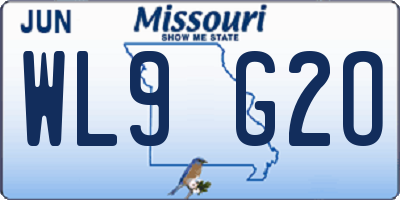 MO license plate WL9G2O