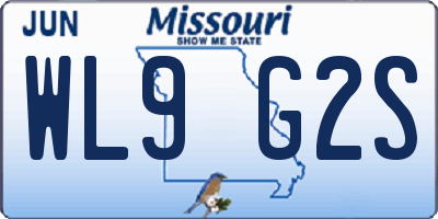 MO license plate WL9G2S