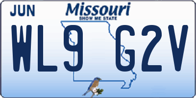 MO license plate WL9G2V