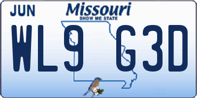 MO license plate WL9G3D