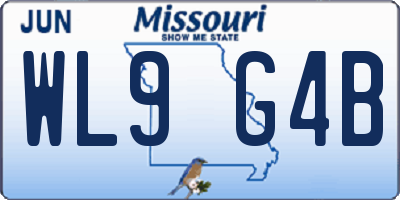 MO license plate WL9G4B