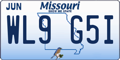 MO license plate WL9G5I