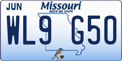 MO license plate WL9G5O