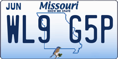 MO license plate WL9G5P