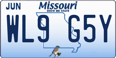 MO license plate WL9G5Y