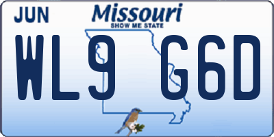 MO license plate WL9G6D