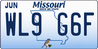 MO license plate WL9G6F
