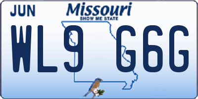 MO license plate WL9G6G