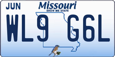 MO license plate WL9G6L