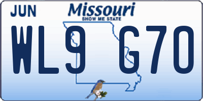 MO license plate WL9G7O