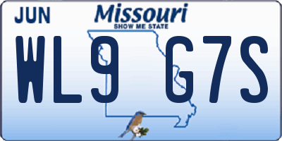 MO license plate WL9G7S