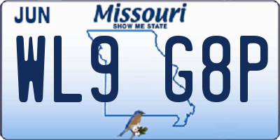 MO license plate WL9G8P