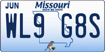 MO license plate WL9G8S