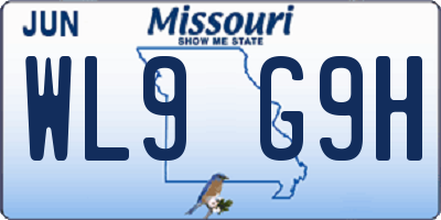 MO license plate WL9G9H