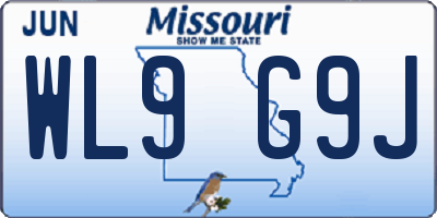 MO license plate WL9G9J