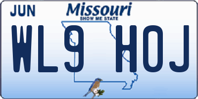 MO license plate WL9H0J