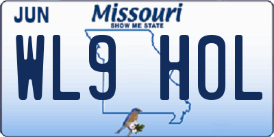 MO license plate WL9H0L
