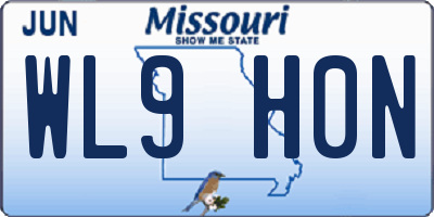 MO license plate WL9H0N