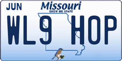 MO license plate WL9H0P