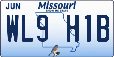 MO license plate WL9H1B