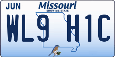 MO license plate WL9H1C