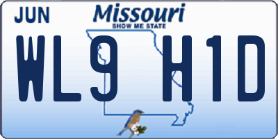 MO license plate WL9H1D