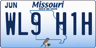 MO license plate WL9H1H