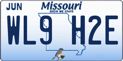 MO license plate WL9H2E