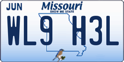 MO license plate WL9H3L